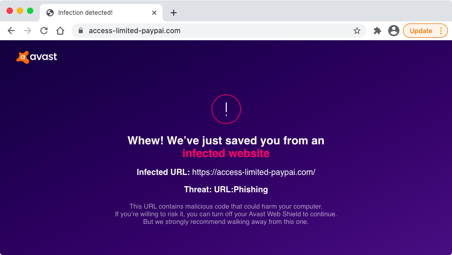 avast for mac says not protected